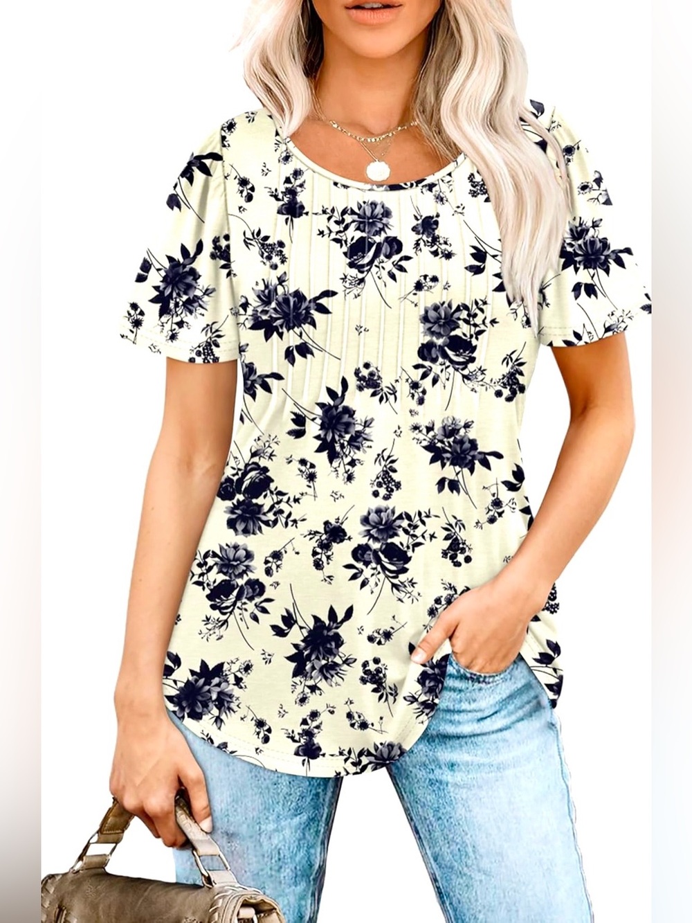OFEEFAN Women’s Pleated Top